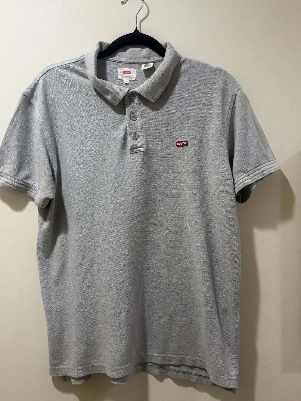 Levi’s Men’s Gray Short Sleeve Piqué Polo Shirt Size Medium
